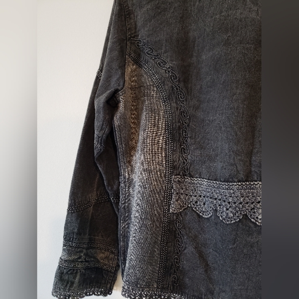 Flashback | Jackets Charcoal Embroidered Denim Jacket - Picture 5 of 10